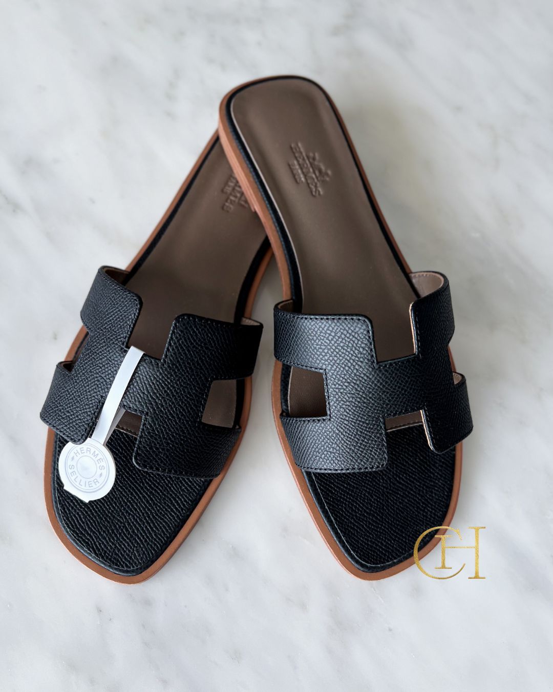 Hermès Oran — чёрные со стразами